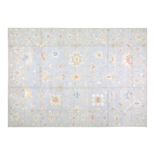 Turkish Oushak Hand Knotted Wool Rug, 10'x14' For Sale
