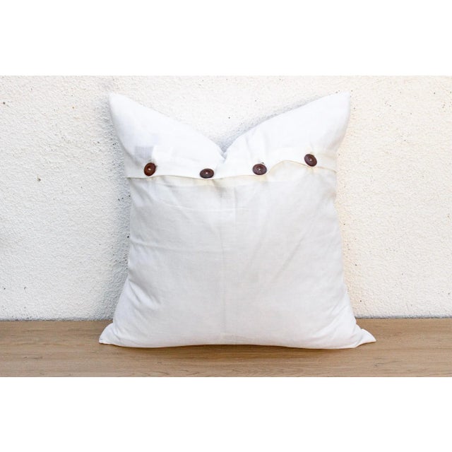 White Snow Lotus Appliqué Pillow Cover For Sale - Image 8 of 9