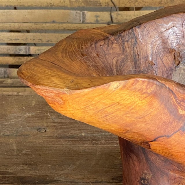 Brown Brutalist Olive Wood Vide Poche by Charlotte Perriand, France, 1950s For Sale - Image 8 of 13