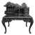 Highly Carved Chinese Dragon Black Lacquer Writing Desk / Secretary Desk For Sale