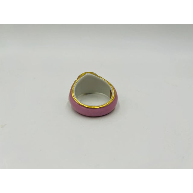 Unique Antique Old Paris Porcelain "w" Napkin Ring For Sale - Image 4 of 7