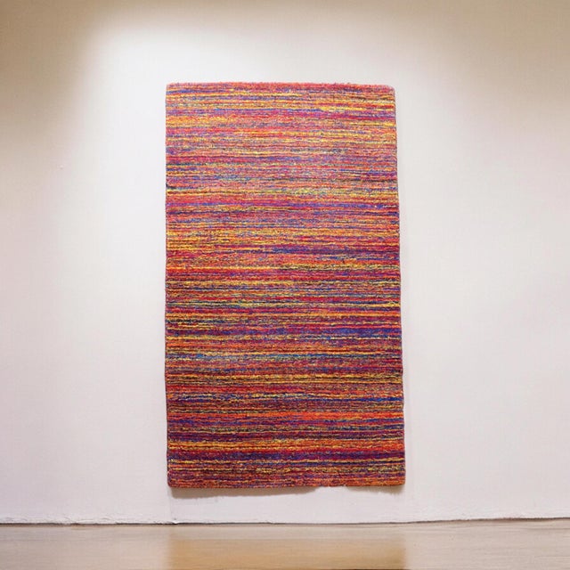 Pink Colorful Wall Rug, 1960s For Sale - Image 8 of 8