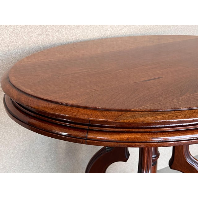 Mid 20th Century Victorian Burr Walnut Inlaid Oval Coffee Table For Sale - Image 11 of 18