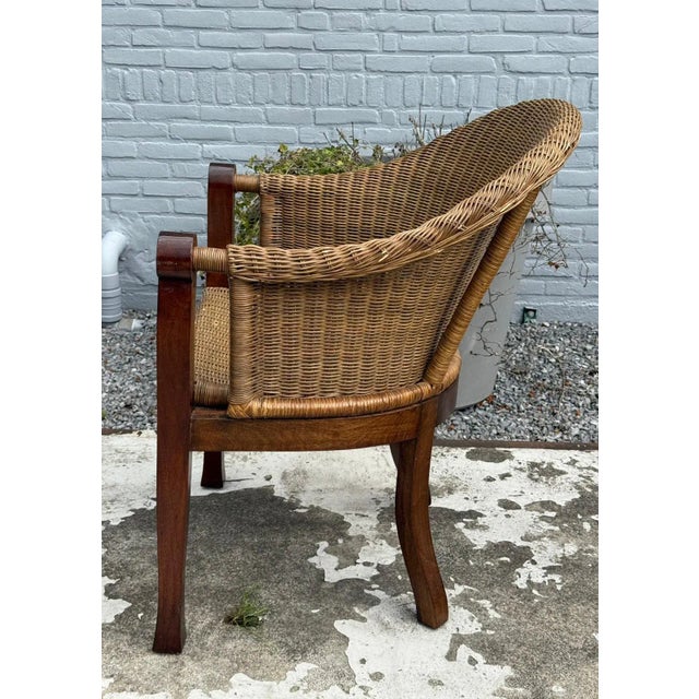 Vintage Wicker Armchair, 1950s For Sale - Image 11 of 14