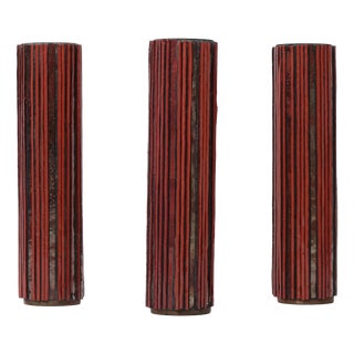 Mid-Century Modern Pottery Mosaik Red Vases from Ritter, 1960s, Set of 3 For Sale