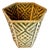 1970s Vintage Boho Chic British Colonial Split Reed Hexagonal Woven Wicker Wastebasket. For Sale