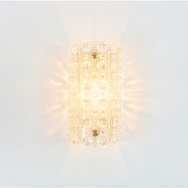 1960s 1960s Mid-Century Modern Scandinavian Glass & Brass Wall Lamp by Carl Fagerlund for Orrefors For Sale - Image 5 of 10