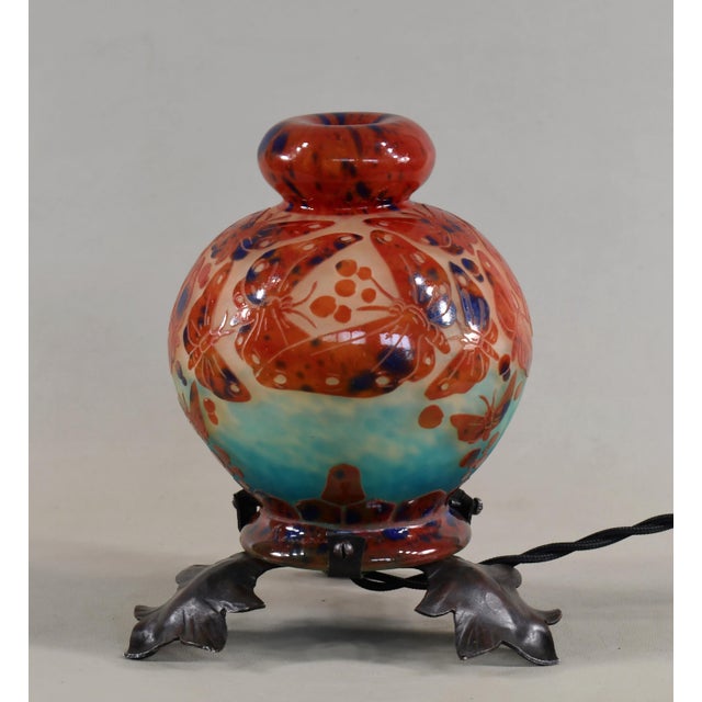 French Art Deco Incense Burner Night Lamp by Le Verre Francais Schneider - 1920s France For Sale - Image 12 of 12