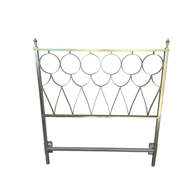 1970s Style-O-Kraft Hollywood Regency Mid-Century Brass-Tone Twin Headboards—A Pair For Sale - Image 14 of 18