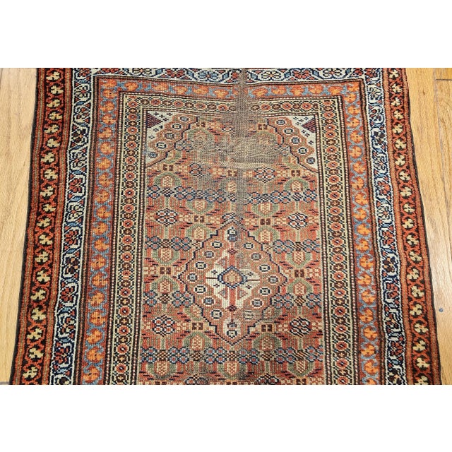 Antique Persian Serab Camelhair Runner, Geometric Pattern, Wool, 1890s For Sale - Image 10 of 12