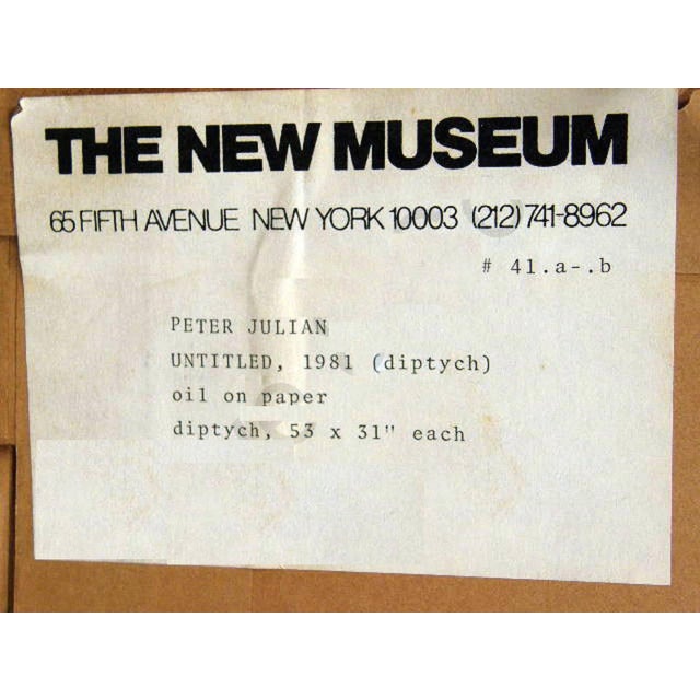 Peter Julian, Untitled, 1981 Diptych Neo Expressionist Figures Peter Julian Oil Painting For Sale - Image 4 of 4