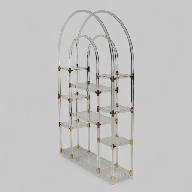 Hollywood Regency Vintage Acrylic Glass Shelf by Charles Hollis Jones, 1970s For Sale - Image 3 of 7