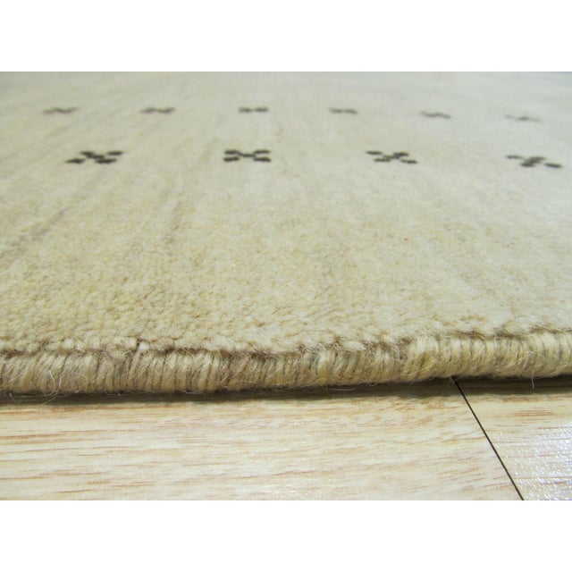 Contemporary 6x9 Jasmine Alluring Beige Solid Open Modern Handmade Wool Carpet Rug For Sale - Image 3 of 10