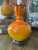 Mid-Century Modern 1950s Mid-Century Modern Orange Crackle Glaze Lamps - a Pair For Sale - Image 3 of 8
