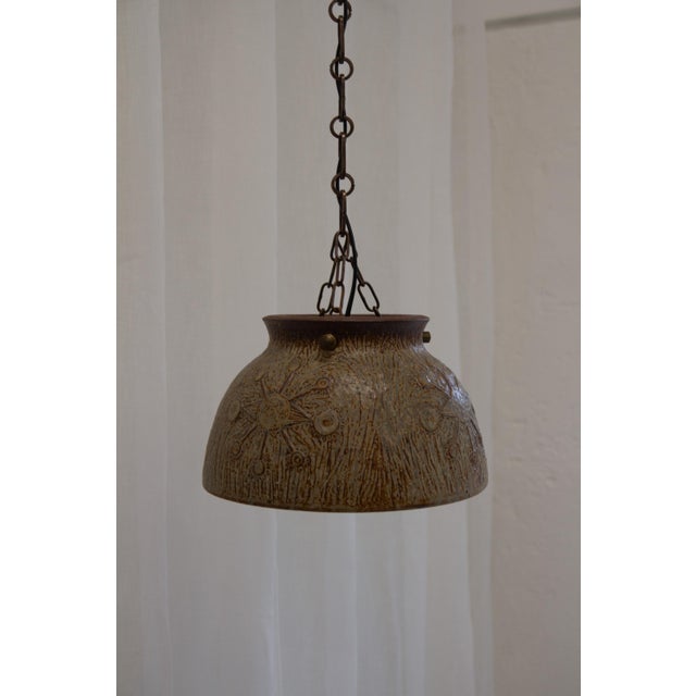 Danish Modern Stoneware and Chain Pendant Light, 1970s For Sale - Image 10 of 18