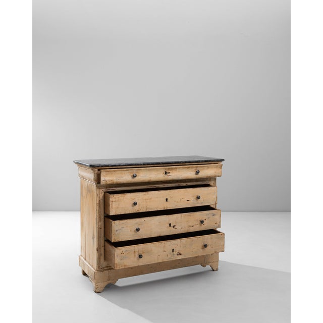 Late 19th Century 1880s French Wood Patinated Chest of Drawers With Marble Top For Sale - Image 5 of 18