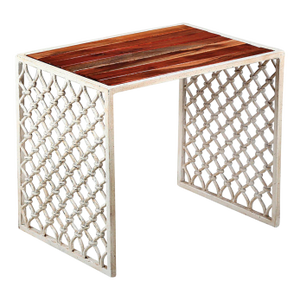 Matthew Izzo Home Jali Outdoor Wood Stool