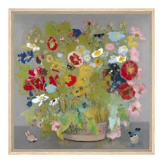Wildflower Impressionist Floral Still Life Framed Canvas Print by P. L. Bradbury For Sale