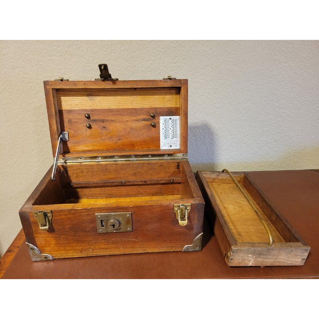 Campaign Antique Mahogany and Brass Campaign Chest, Small Scale For Sale - Image 3 of 9