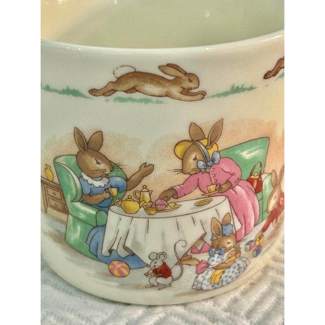 Off-white Vintage Royal Doulton “Bunnykins” Cereal Bowl and Mug - A Set of 2 Pieces For Sale - Image 8 of 11