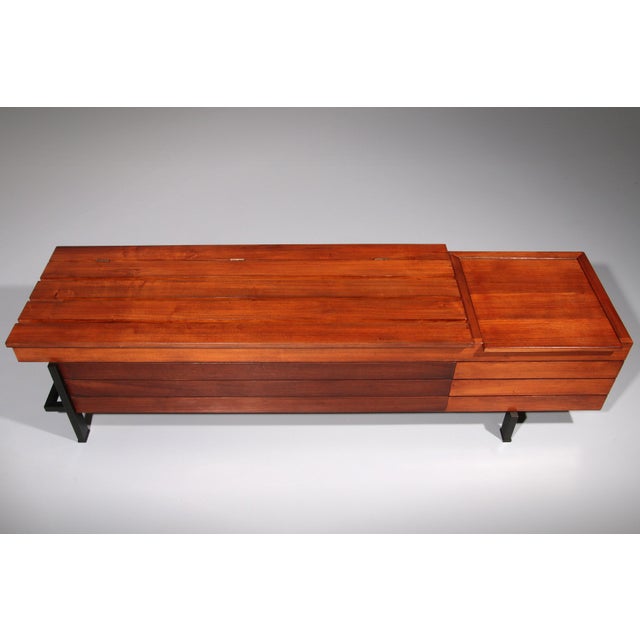 Vintage Wooden Bench with Storage, 1960 For Sale - Image 6 of 16