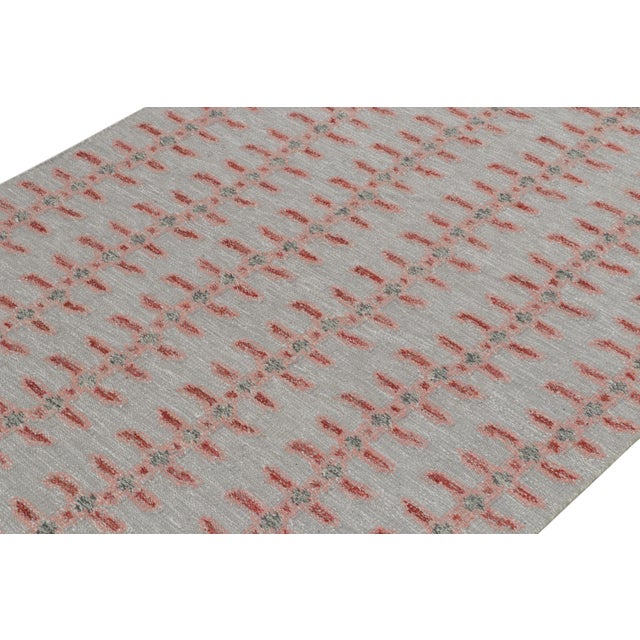 Rug & Kilim Scandinavian Style Kilim Rug in Gray, Red & Pink by Rug & Kilim 13x19 For Sale - Image 4 of 7
