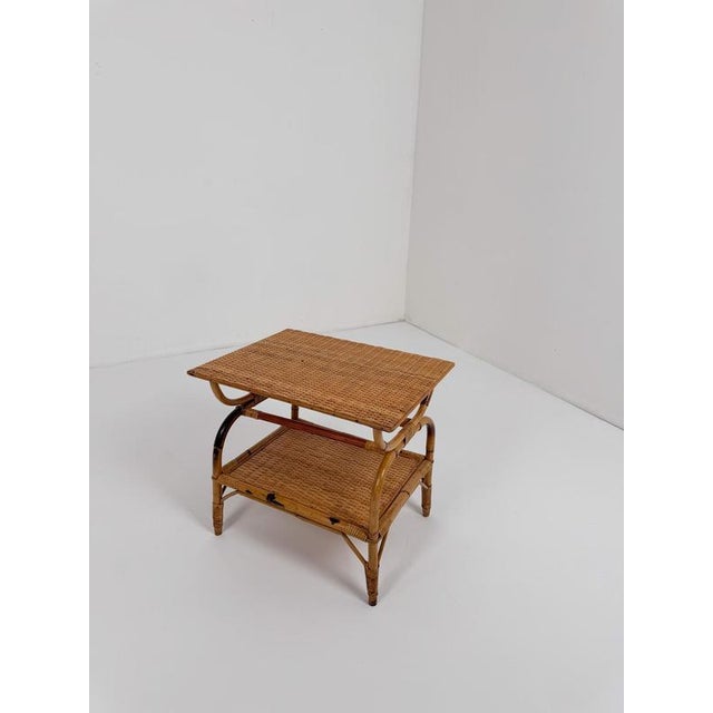 Mid-Century Art Deco Italian Bamboo and Rattan Wicker Coffee Table For Sale - Image 13 of 18