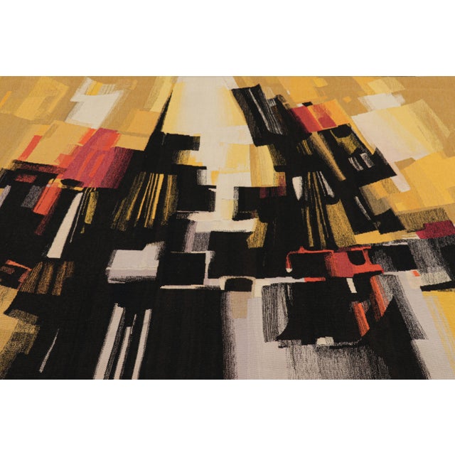 Abstract Signed Vintage Andre Borderie Tapestry With Abstract Patterns - Rug & Kilim For Sale - Image 3 of 7