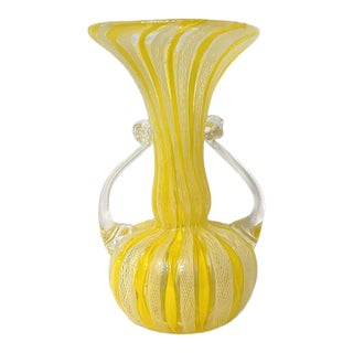 Murano Latticino Vase For Sale