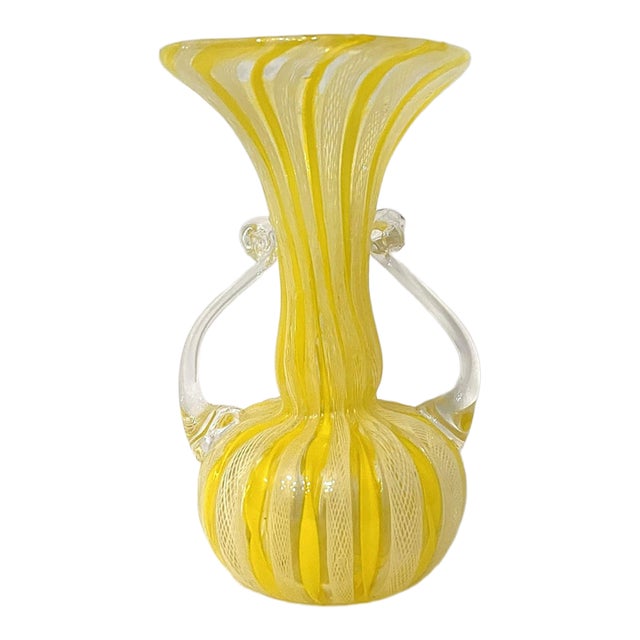 Murano Latticino Vase For Sale