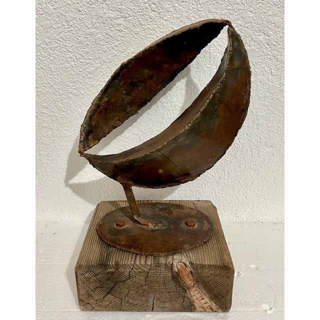 Eli Ilan (אלי אילן), 1928-1982 was an Israeli sculptor. Abstract organic pod shape. in either steel or iron mounted on a...