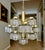 Mid-Century Modern Sciolari 13 Light Ice Cube Glass Brass Chandelier For Sale - Image 3 of 17