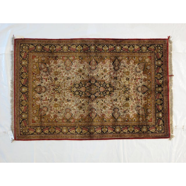 1970's Persian Silk Qum, 3'5" X 5'5" For Sale In New York - Image 6 of 6