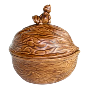 Cabin Rustic Boho Ceramic Squirrel Covered Dish Studio Pottery American Cabin