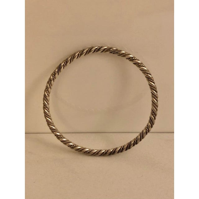 アクセサリー Vintage Silver Twist Bar Bangle 925 Vintage Native American Twist Swirl Ladies Bangle Bracelet