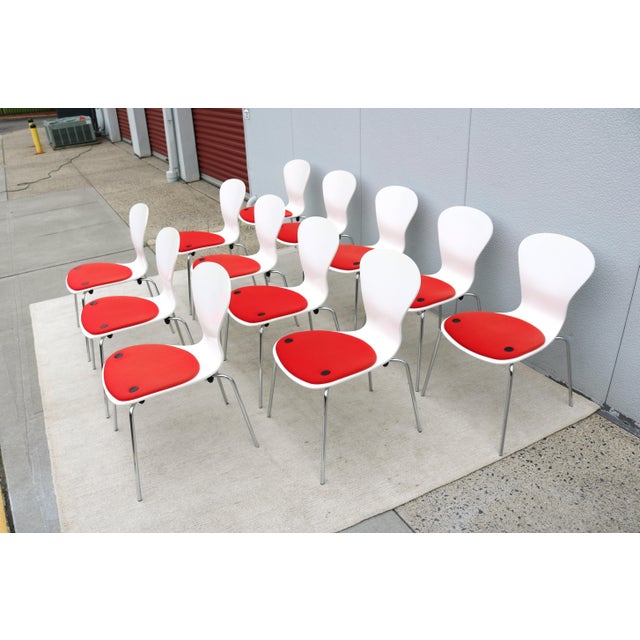 Wood Modern Ross Lovegrove for Knoll Sprite Armless Stacking Dining Chairs, Set of 12 For Sale - Image 7 of 18