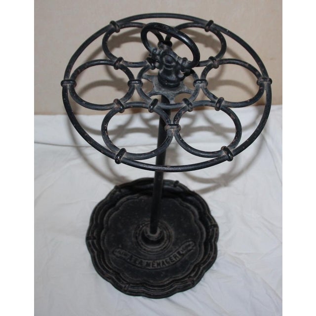 Black Cast Iron Umbrella Stand or Walking Cane Holder, 1890s For Sale - Image 7 of 18