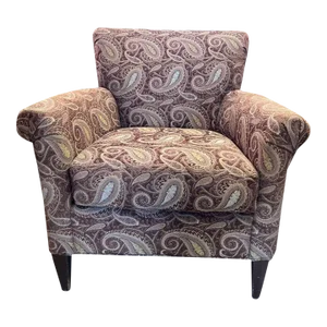 Late 20th Century Crate & Barrel Paisley Pattern Upholstered Lounge Chair