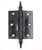 This door hinge is made of black finish steel with steeple tips, three knuckles, and a template hole pattern. The original...