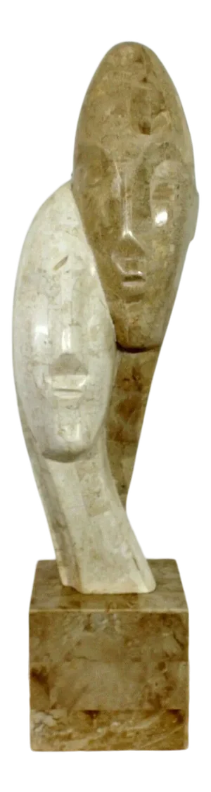 1980s Contemporary Modern Composite Faux Marble Table Sculpture by Austin Prod