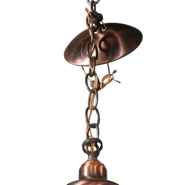 Mid 20th Century Kitchen Chandelier Copper Finish With Glass Shade by the Progressive Mfg.Co. For Sale - Image 13 of 14