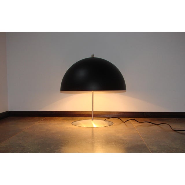 Modern Metal Table Lamp with Black Shade, 1980s For Sale - Image 4 of 12