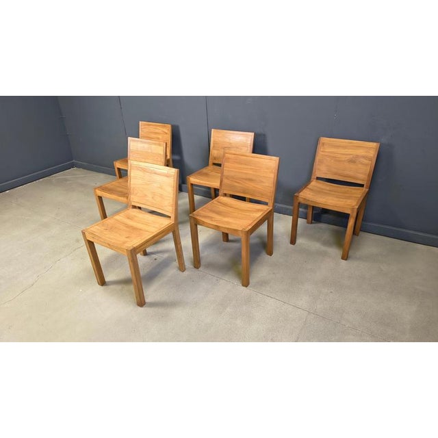 Vintage Teak Dining Chairs, 1980s, Set of 6 For Sale - Image 9 of 16