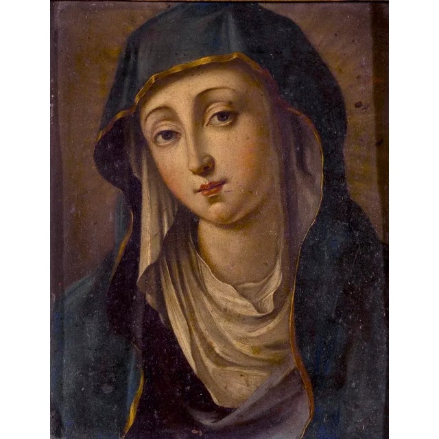 17th Century Italian Religious Painting Credited to Giovanni Battista Salvi Virgin Mary Period: second half of the 17th...