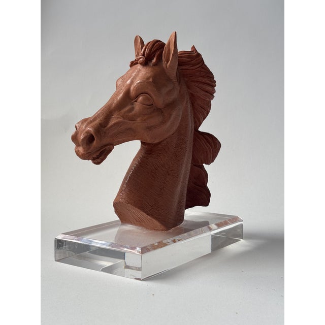 Sculpture of a Horse's Head in Resin and Acrylic after Miguel Senserrich, 1920s-1940s For Sale - Image 7 of 8