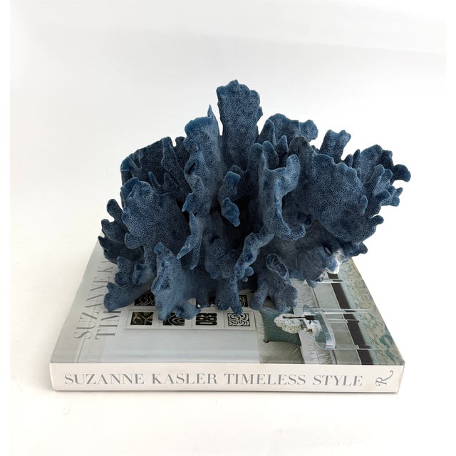 This large natural Blue Coral specimen has deep blue coloration with a cut and polished base to protect surfaces. Each...