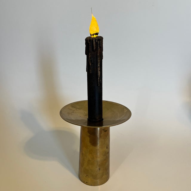 Mid 20th Century Brass Candle Stick Holder For Sale In Washington DC - Image 6 of 6