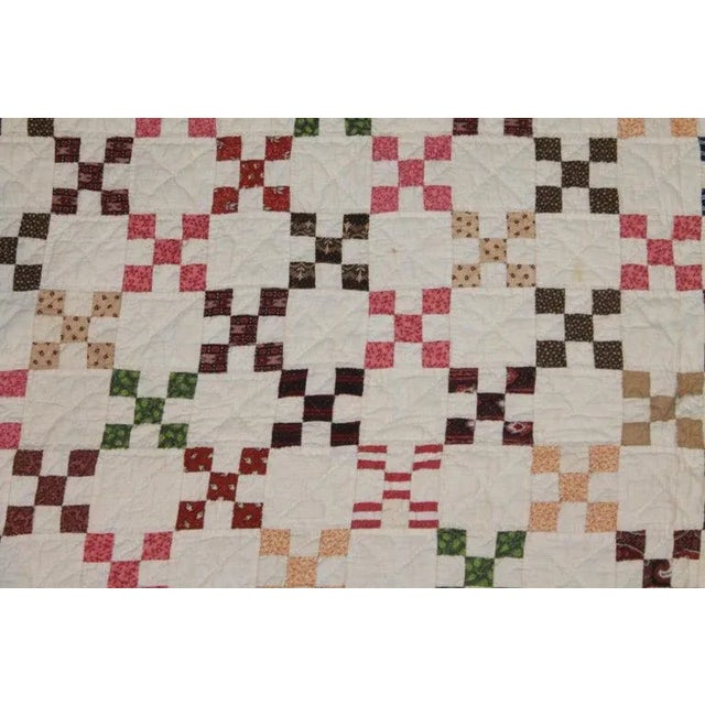Textile 19th Century Mini Postage Stamp Chain Quilt For Sale - Image 7 of 8