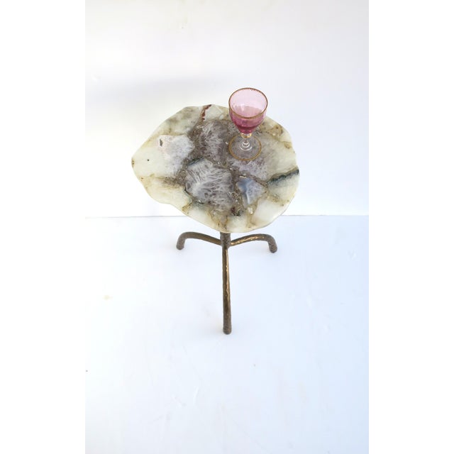 Stone Agate Side Drinks Table Organic Modern Style For Sale - Image 7 of 9