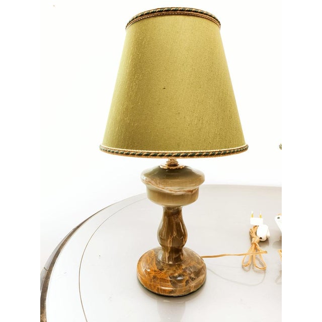 Onyx Table Lamp with Fabric Lampshade For Sale - Image 18 of 18